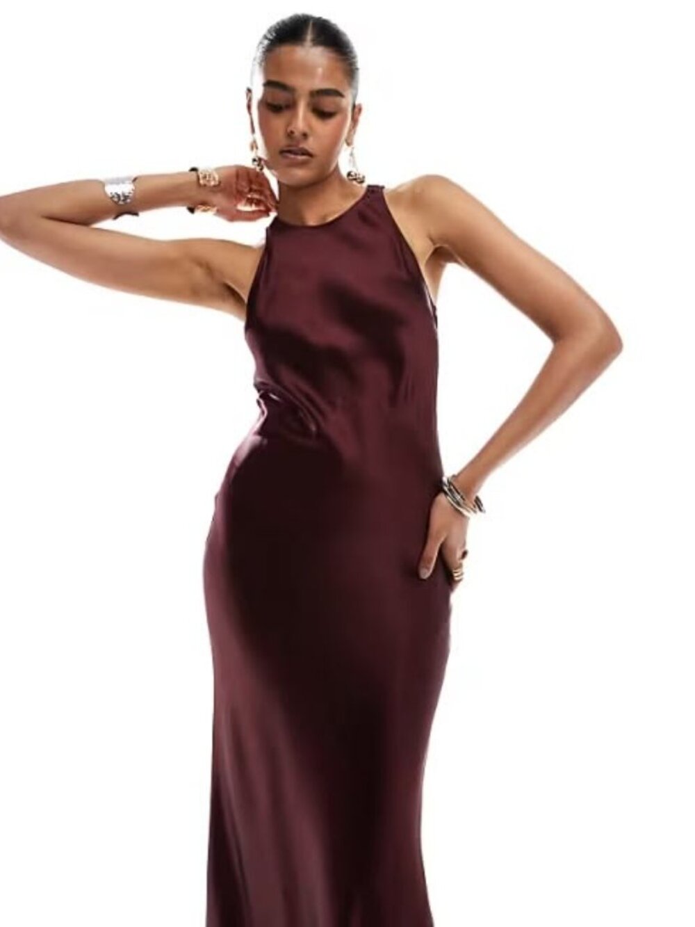 & Other Stories Sleeveless Satin Midi Dress NWT - Picture 2 of 14